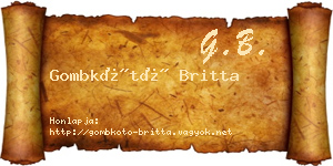 Gombkötő Britta névjegykártya